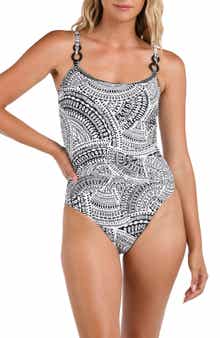 La Blanca Dream Catcher Lingerie Strap One-Piece Swimsuit