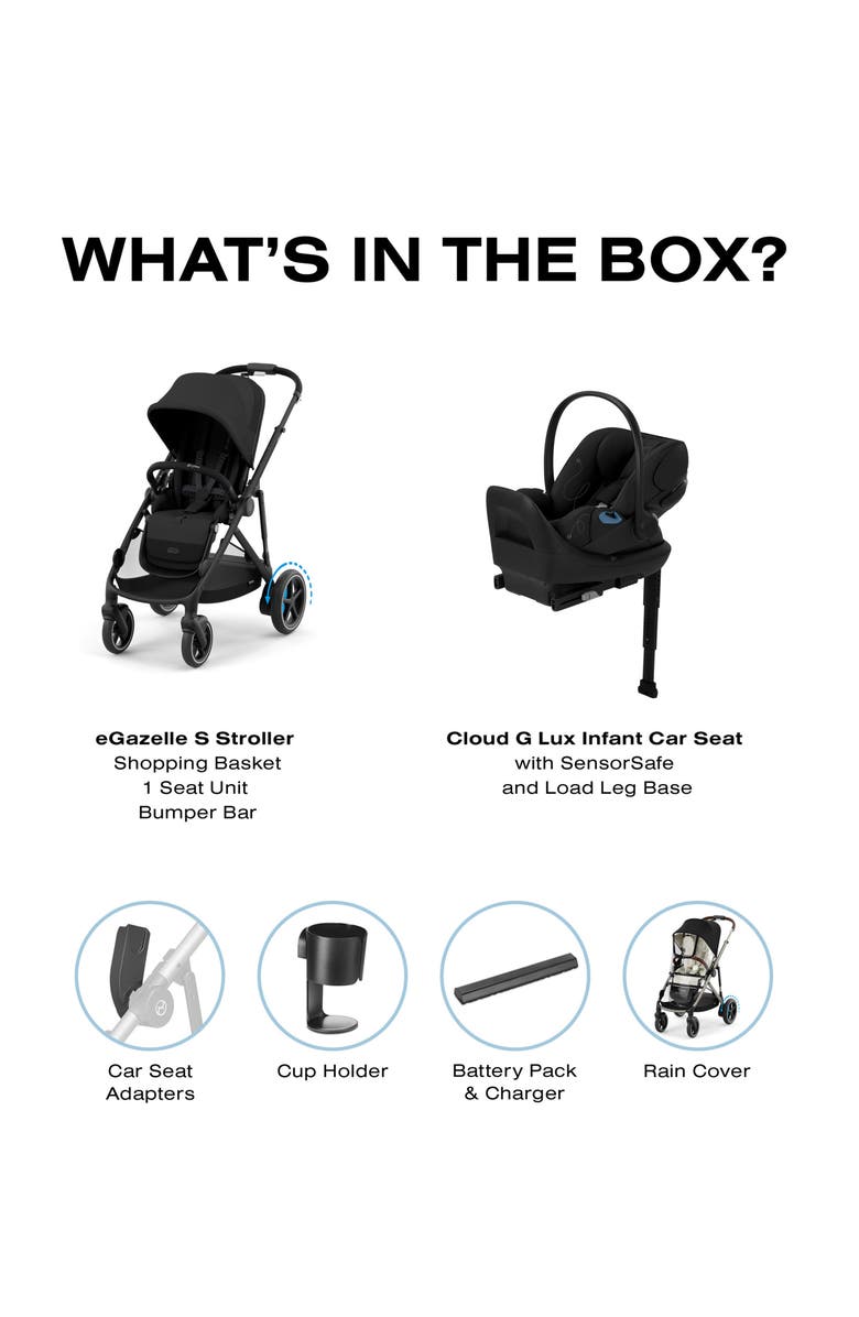 CYBEX eGazelle S Stroller & Cloud G Lux Infant Car Seat Travel System, Alternate, color, 