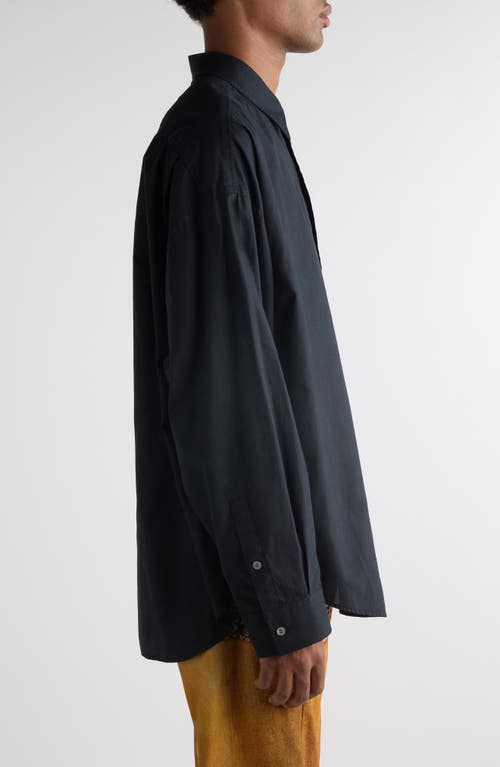 Acne Studios Oversize Solid Black Cotton Button-up Shirt In Black