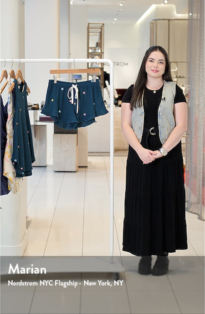 Take it Easy Ruffle Waffle Knit Pajama Shorts, sales video thumbnail