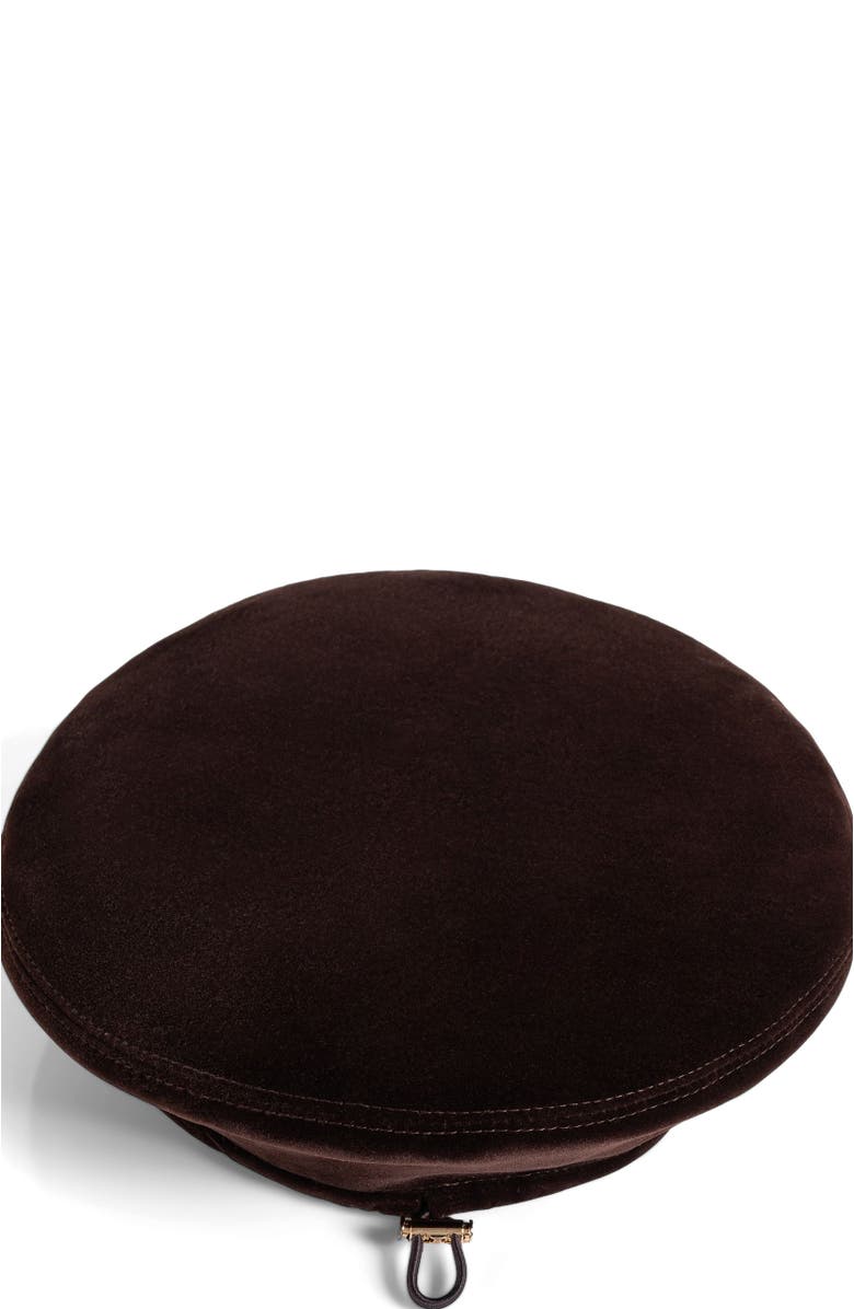 Manière De Voir Anya Velvet Beret, Alternate, color, Brown