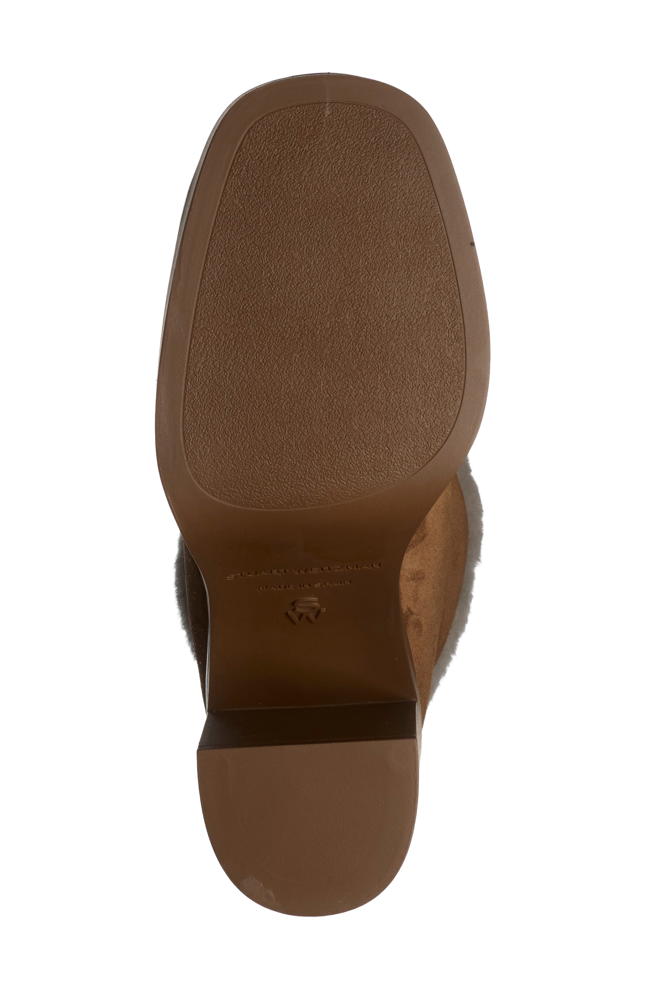 Celia Quilted Leather Boot with Genuine Shearling Trim, Alternate, color, COFFEE/ COFFEE/ NATURAL