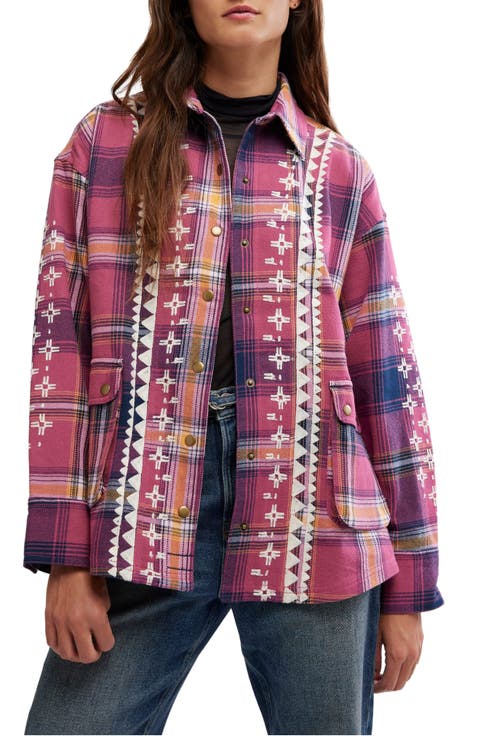 Nordic Chill Plaid Cotton Shirt Jacket