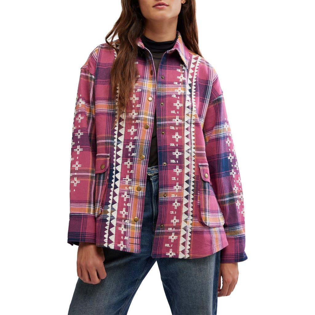 FREE PEOPLE FREE PEOPLE NORDIC CHILL PLAID COTTON SHIRT JACKET