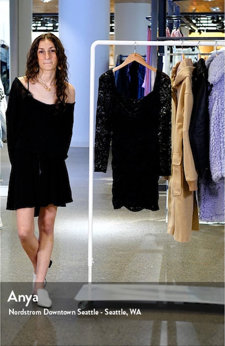 Ruched Long Sleeve Lace Minidress, sales video thumbnail