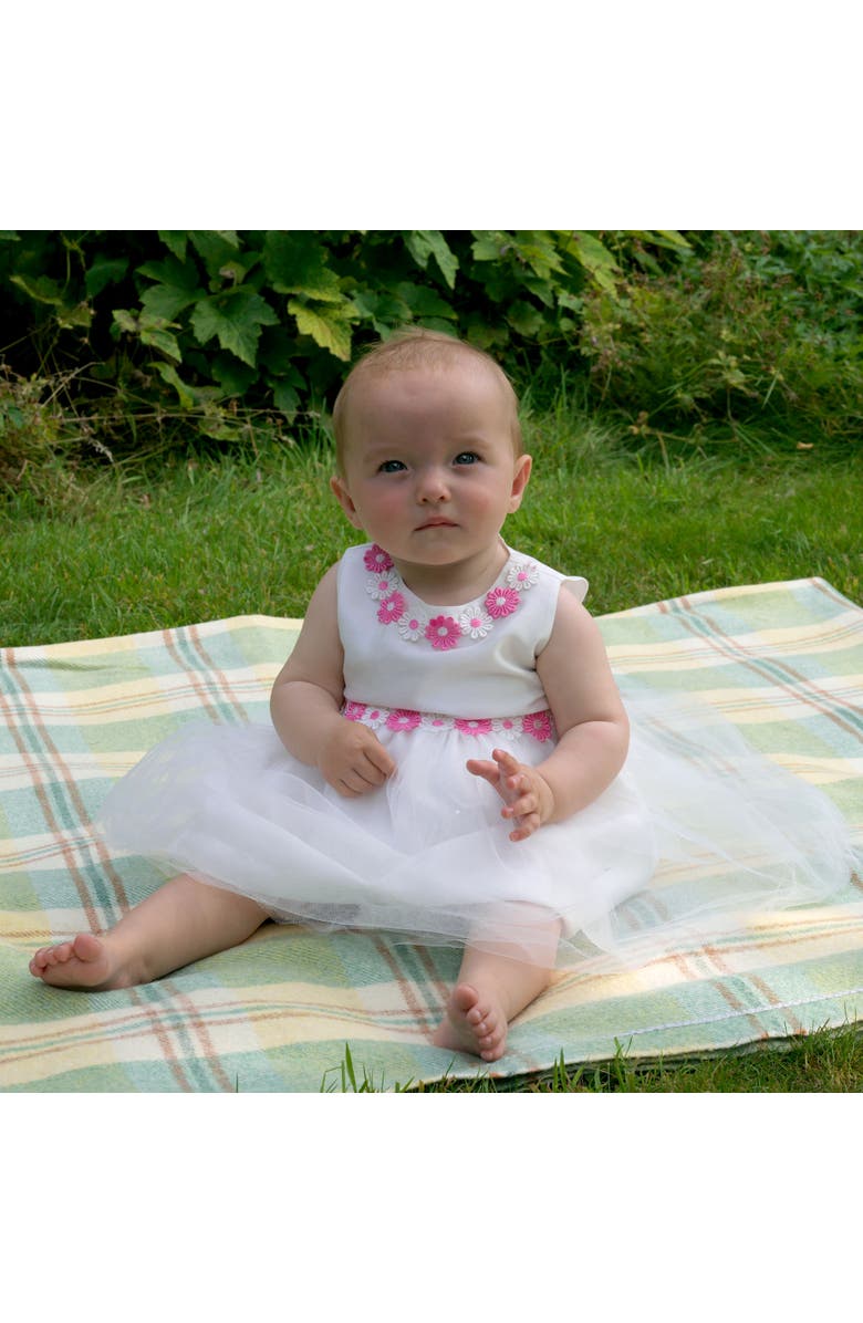 Rachel Riley Pink Daisy Tulle Dress, Alternate, color, White
