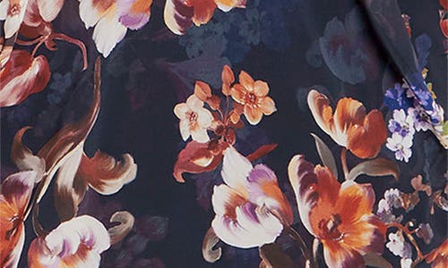 City Chic Floral Print Faux Wrap Minidress In Black