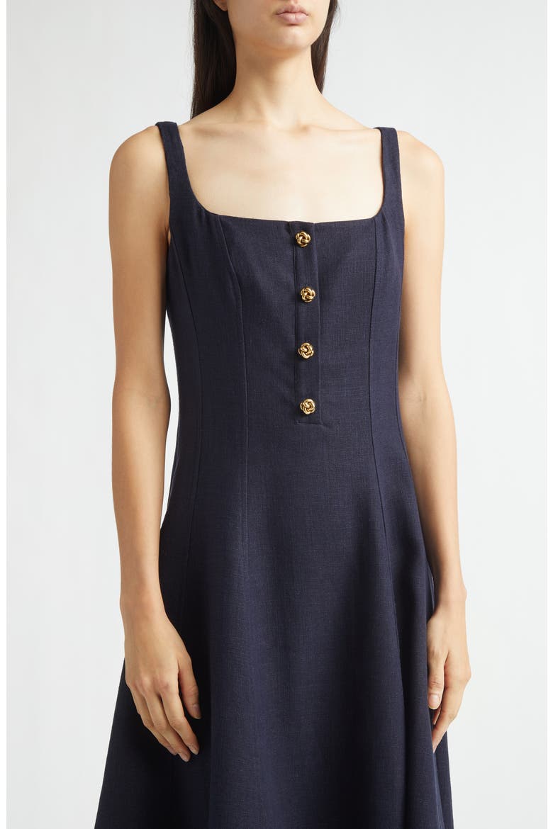 Orrie Sleeveless Linen Blend Midi Dress, Alternate, color, 000400 NAVY