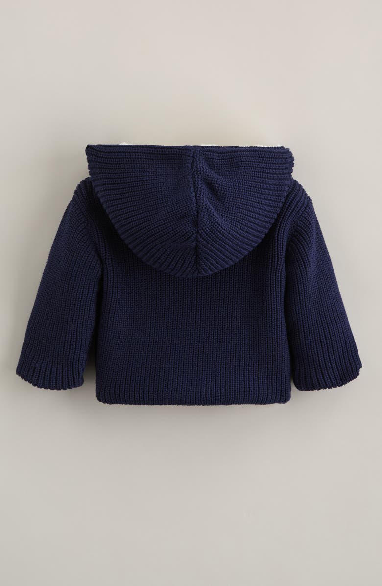 Nordstrom Hooded Cotton Cardigan with Faux Fur Lining, Alternate, color,