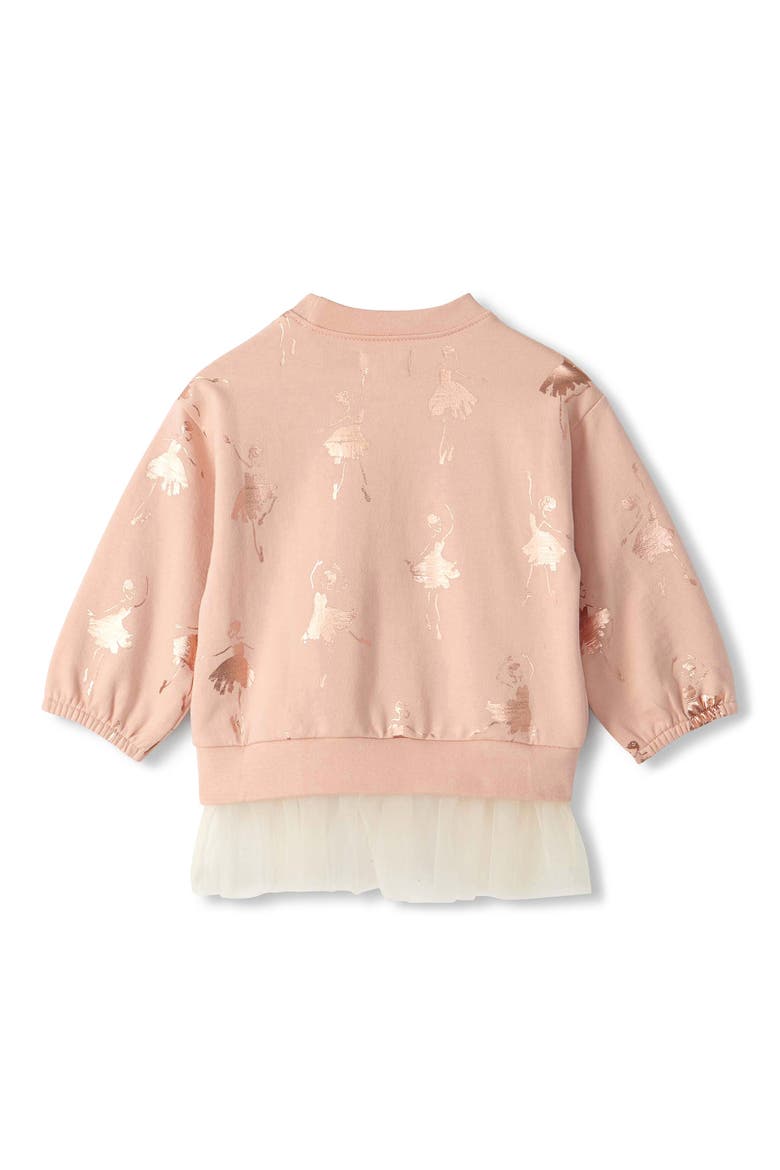 Foil Ballerina Print Mix Sweatshirt, Alternate, color, PINK