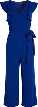 Tahari ASL Flutter Sleeve Wide Leg Jumpsuit