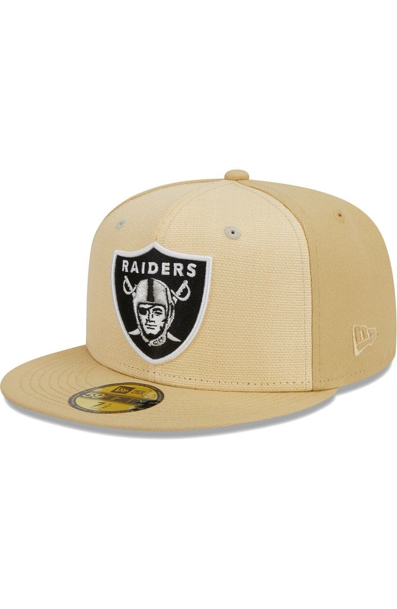New Era Men's New Era Khaki Las Vegas Raiders Raffia Front 59FIFTY Fitted Hat, Alternate, color,