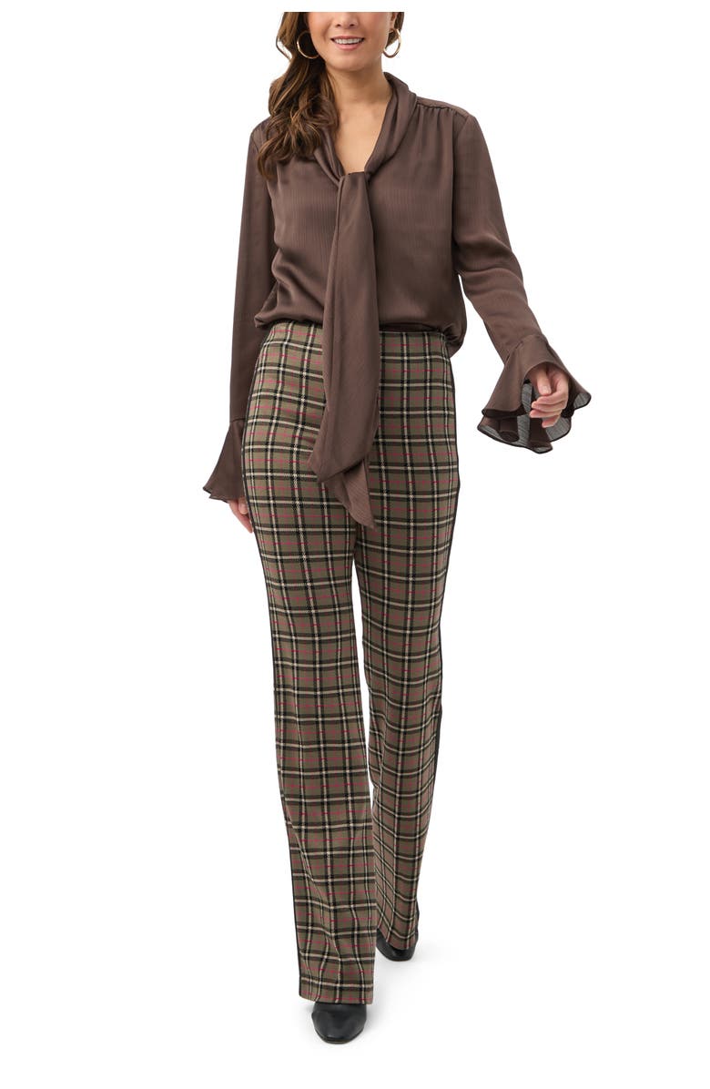 Trina Turk Alora Crinkle Georgette Tie Neck Top, Alternate, color, Walnut