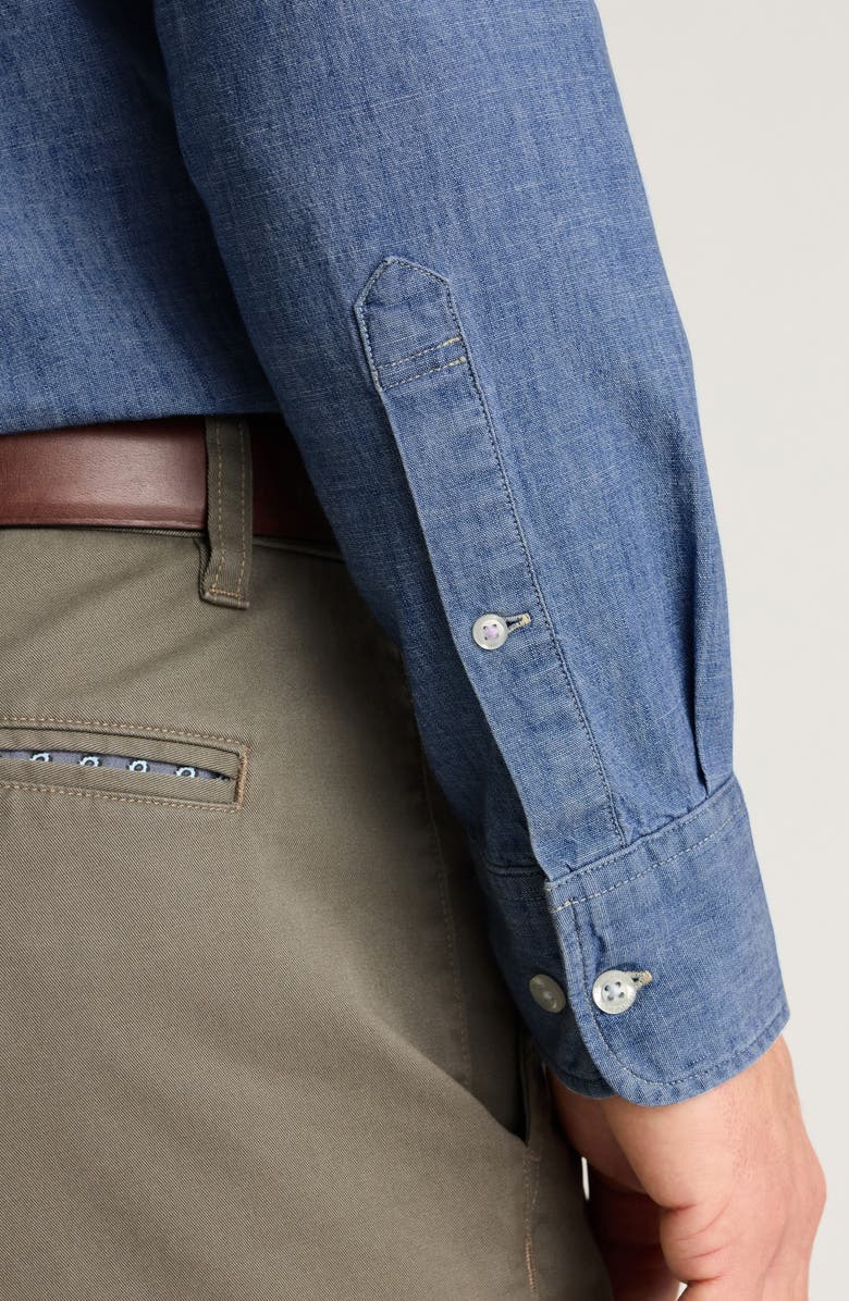 Bonobos Everyday Slim Fit Cotton Chambray Button-Down Shirt, Alternate, color, Light Wash