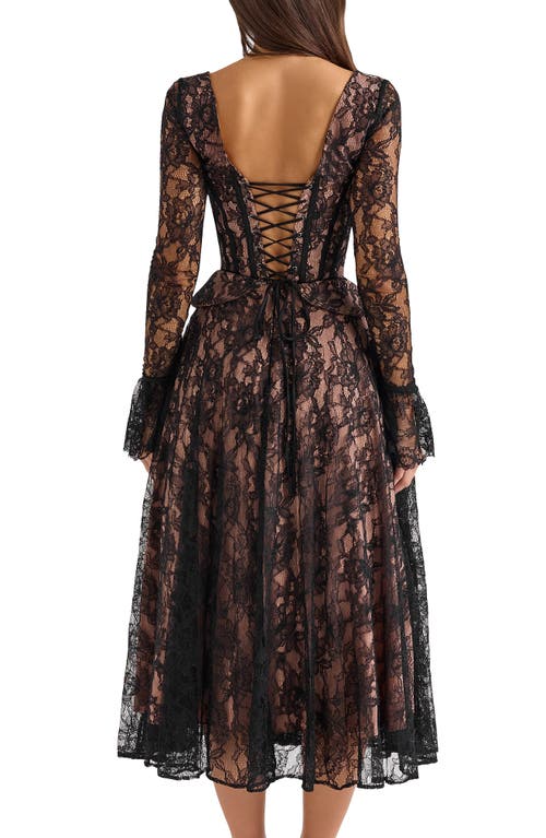 chinese dress ladies RENT House of CB Tiff Black Velvet Lace Maxi Dress (RRP £199) main image 0