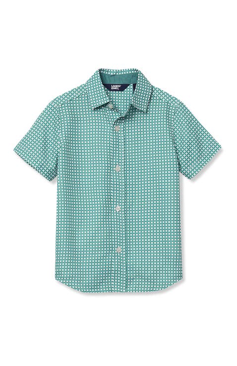 Boys Short Sleeve Button Down Performance Shirt