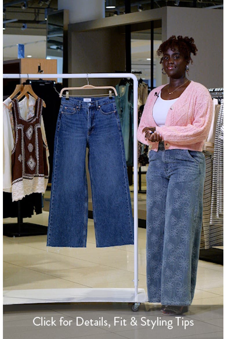 Lana Raw Hem High Waist Ankle Wide Leg Jeans video