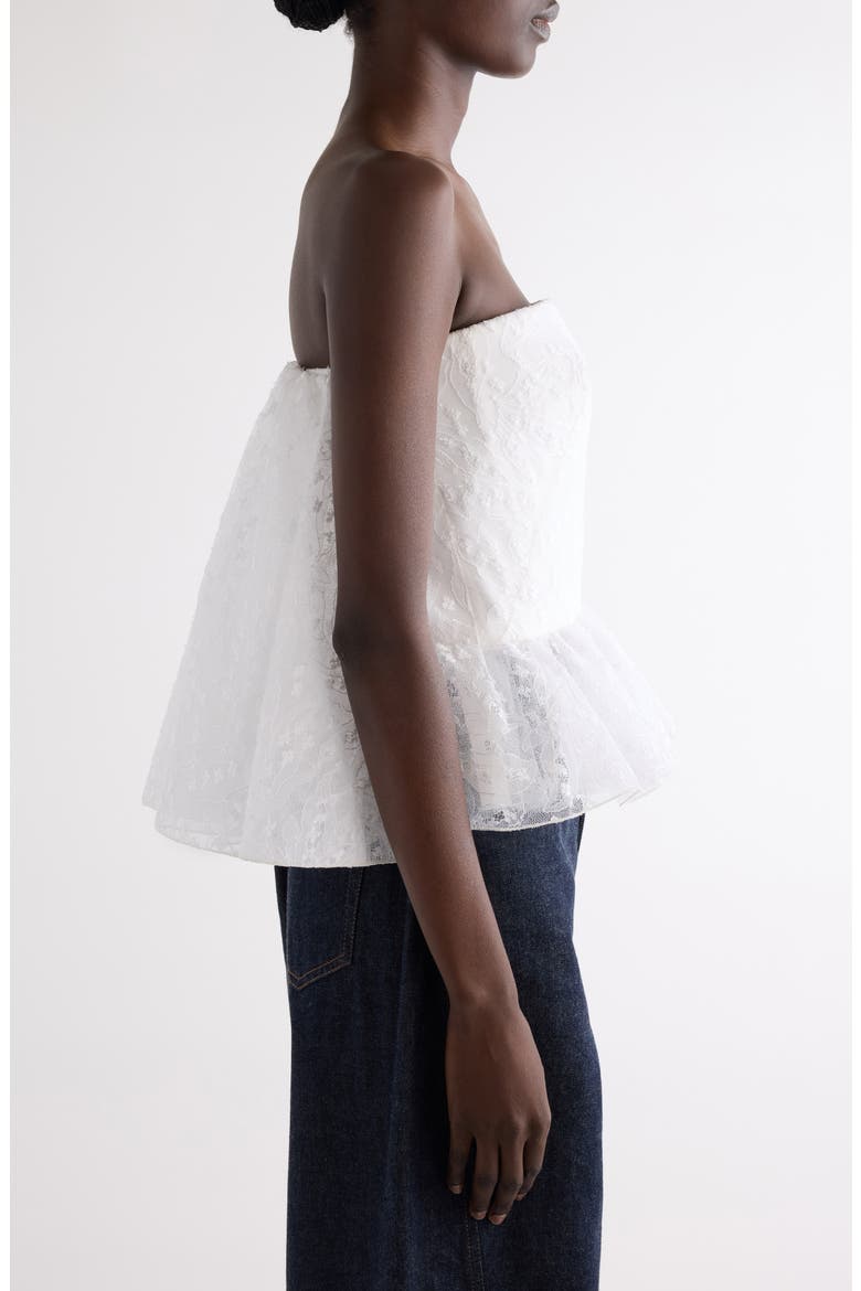 Cape Back Lace Bustier Top, Alternate, color, WHITE
