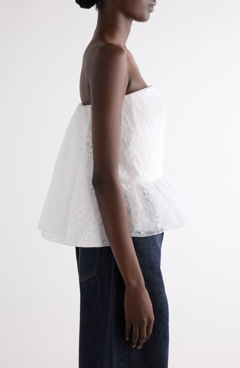 Givenchy Cape Back Lace Bustier Top, Alternate, color, White