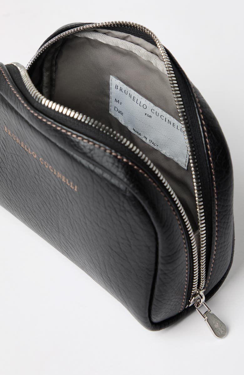 Brunello Cucinelli Calfskin beauty case, Alternate, color, 