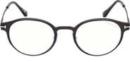 TOM FORD 50mm Round Blue Light Blocking Glasses