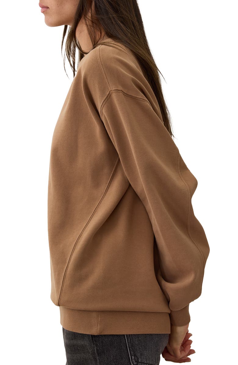 Marine Layer Cloud 9 Cotton Blend Fleece Crewneck Sweatshirt, Alternate, color, Woodsmoke