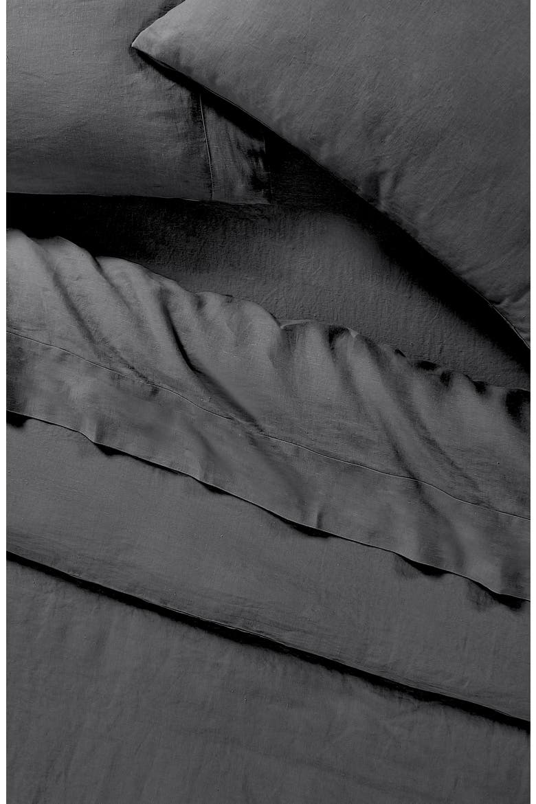 French Linen Duvet Cover, Alternate, color, STORM