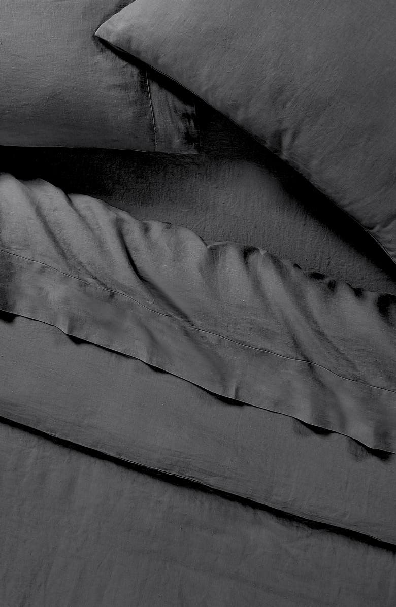 Sijo French Linen Duvet Cover, Alternate, color, Storm