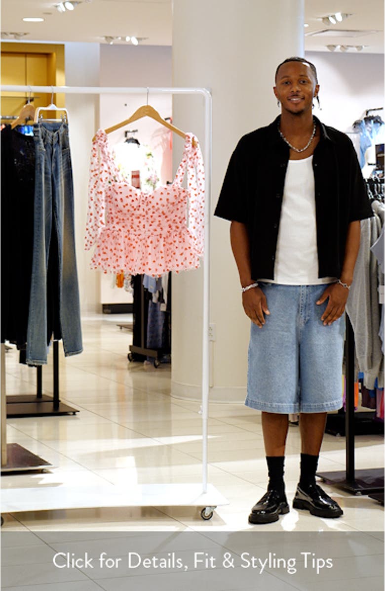 Floret Tie Strap Peplum Top, sales video thumbnail