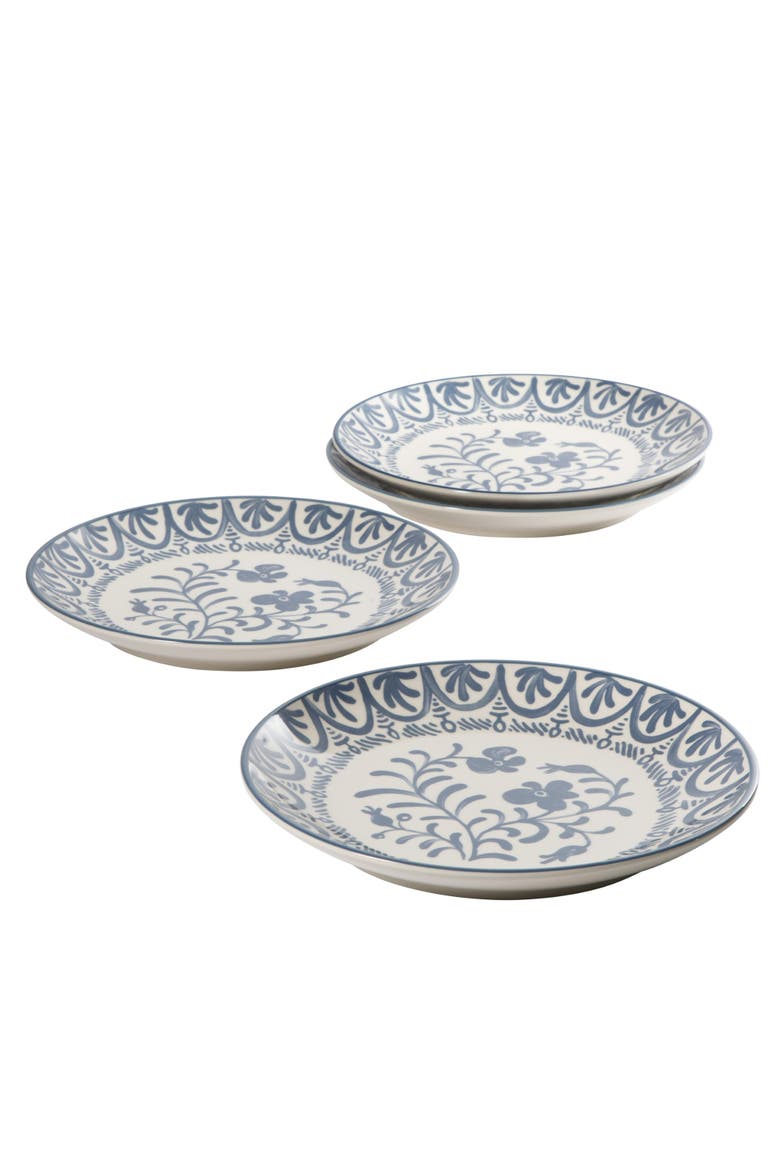 2-Time Oprah's favorite things, Valencia Flor 4pc Stoneware Dinner Plate Set, Alternate, color, Iris Blue
