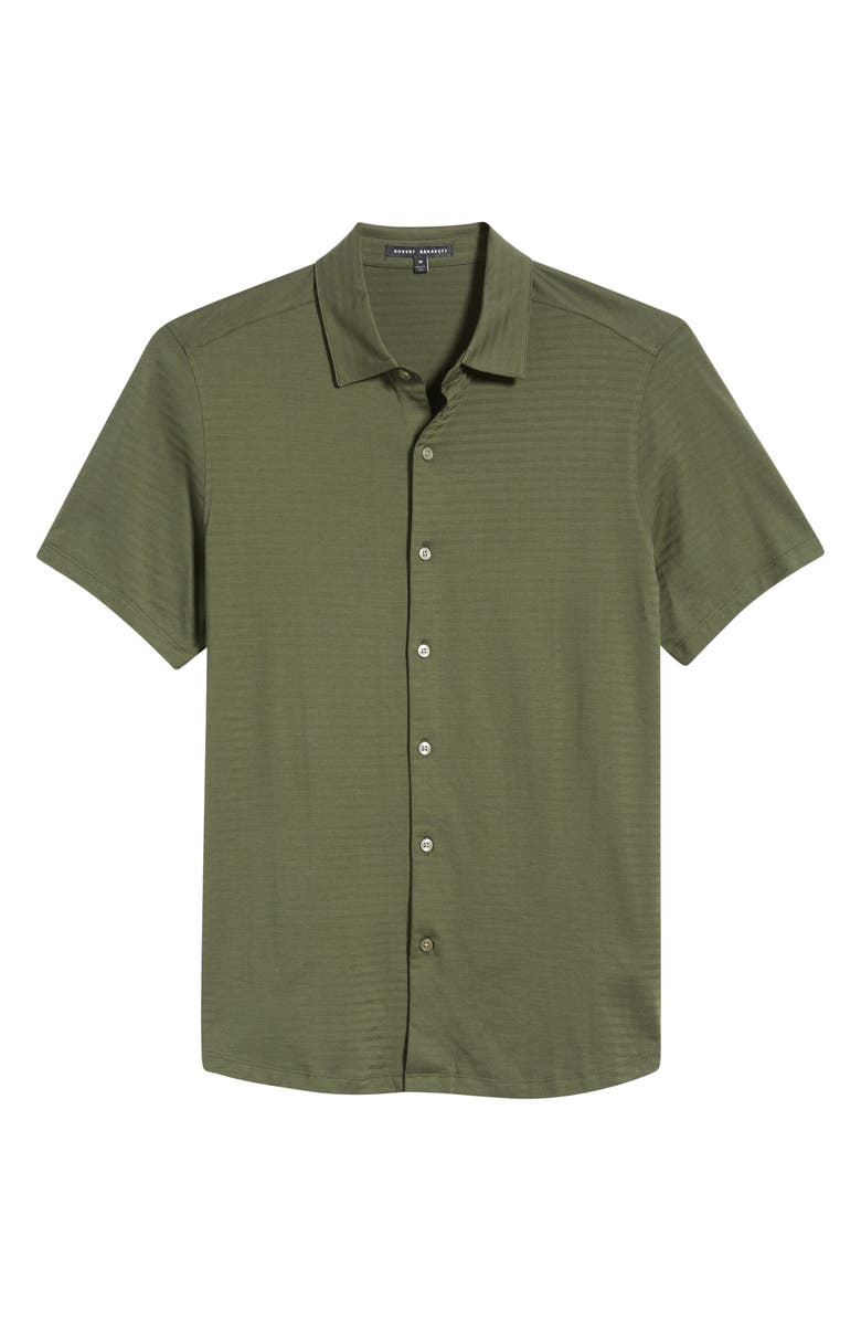 Robert Barakett Christopher Short Sleeve Pima Cotton Button-Up Shirt, Alternate, color, Olive