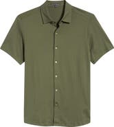 Robert Barakett Christopher Short Sleeve Pima Cotton Button-Up Shirt
