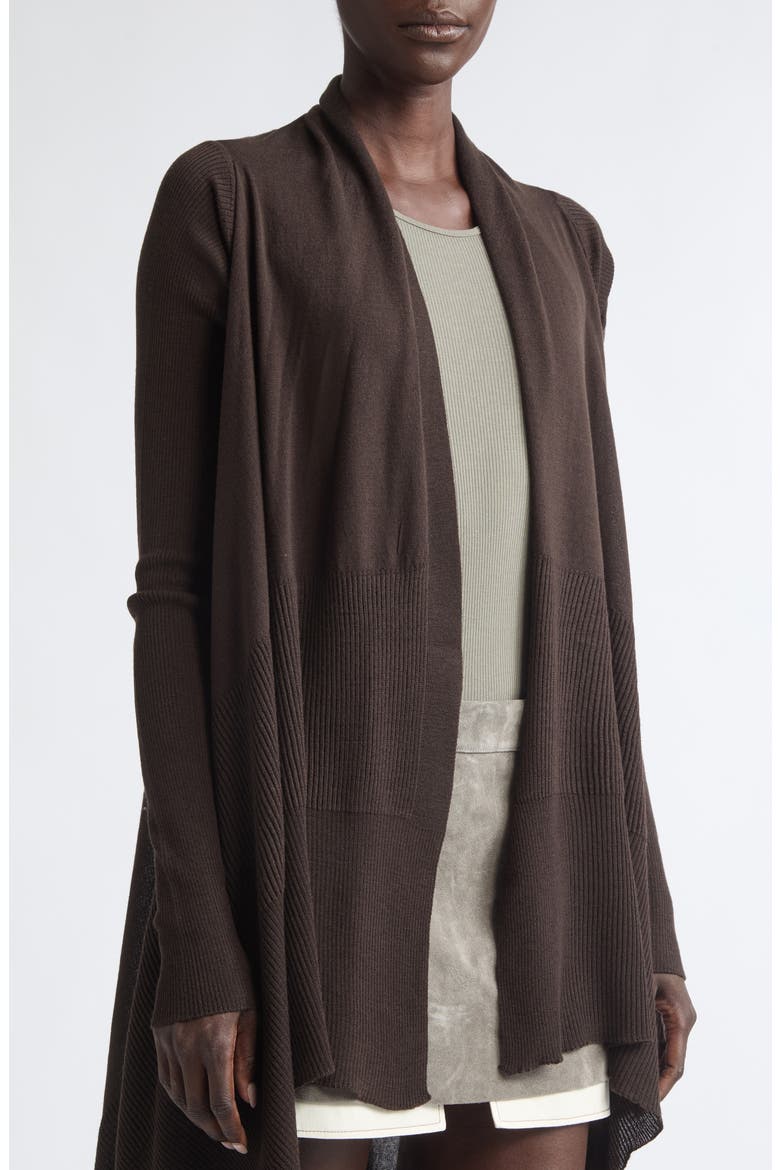 Asymmetric Wool Cardigan, Alternate, color, GREASE