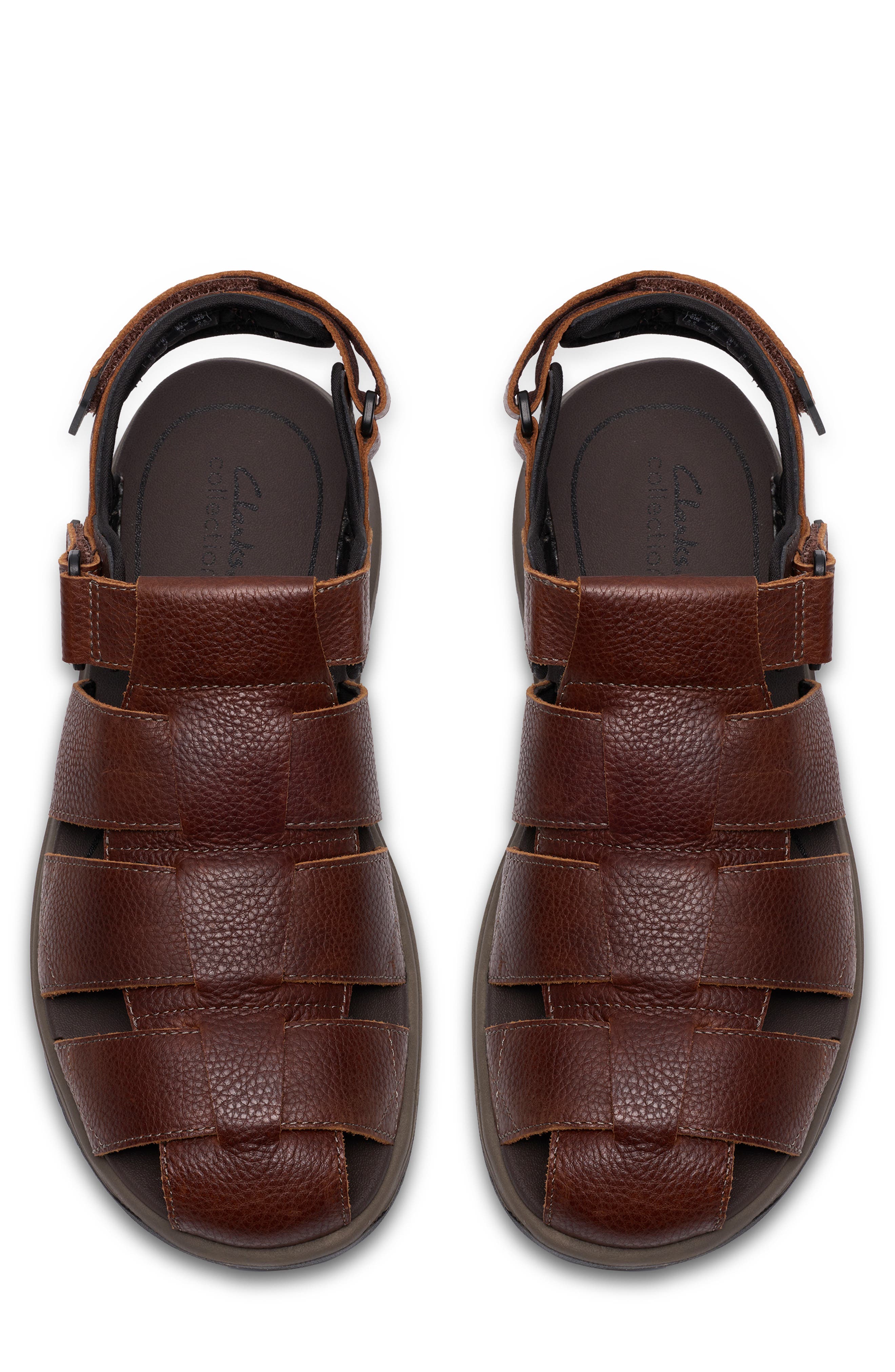Clarks<sup>®</sup> Guideview Fisherman Sandal, Alternate, color, Brown Leather