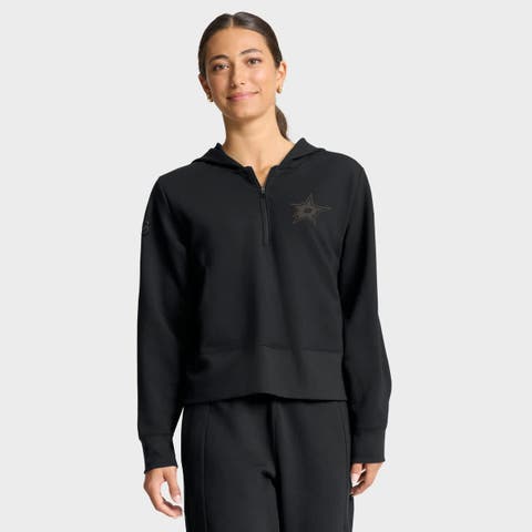 Women
s Fanatics Black Dallas Stars Authentic Pro Road Tri-Blend Quarter-Zip Hoodie