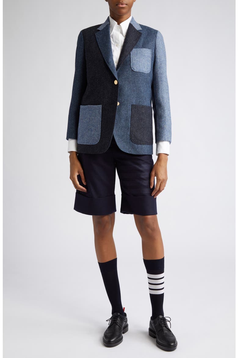 Fun Mix Patch Pocket Wool Blazer, Alternate, color, NAVY