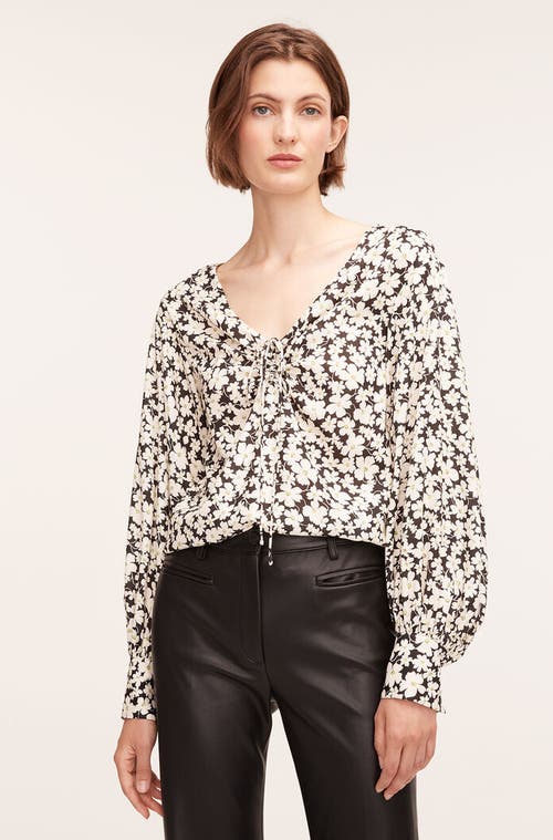 REBECCA TAYLOR REBECCA TAYLOR PAIGE FLEUR DRAWSTRING LONG SLEEVE BLOUSE