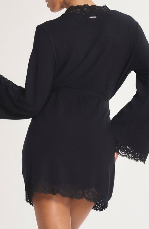 Savage X Fenty Swirly Girly Short Robe In Black