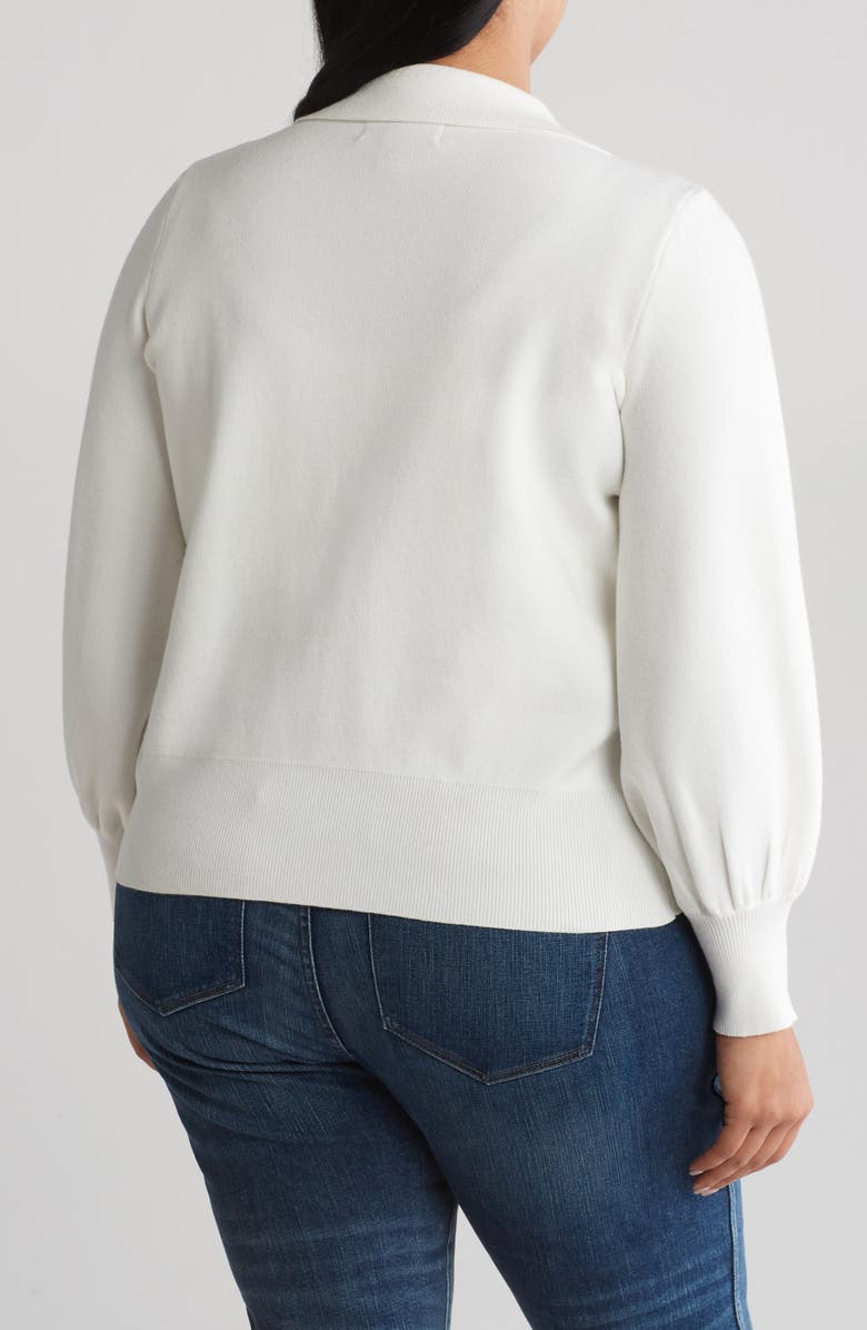 BY DESIGN Riley Zip Sweater, Alternate, color, Winter White