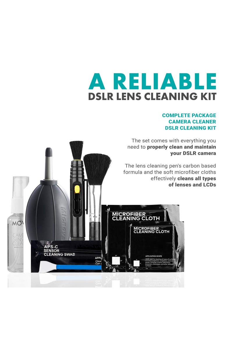 MOVO Deluxe Essentials Camera Sensor Cleaning Kit for DSLR Cameras, Alternate, color, Black