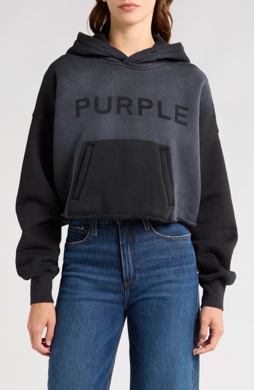 PURPLE BRAND Two Tone Logo Hoodie in Black 