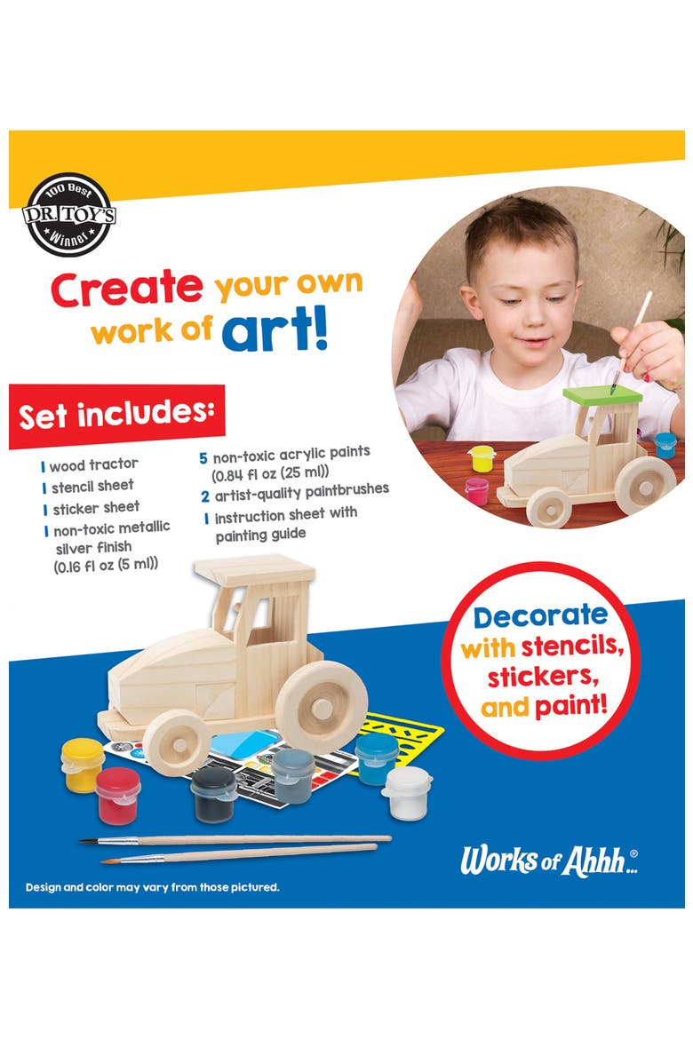 Farm Tractor Wood Craft & Paint Kit, Alternate, color, Multicolor