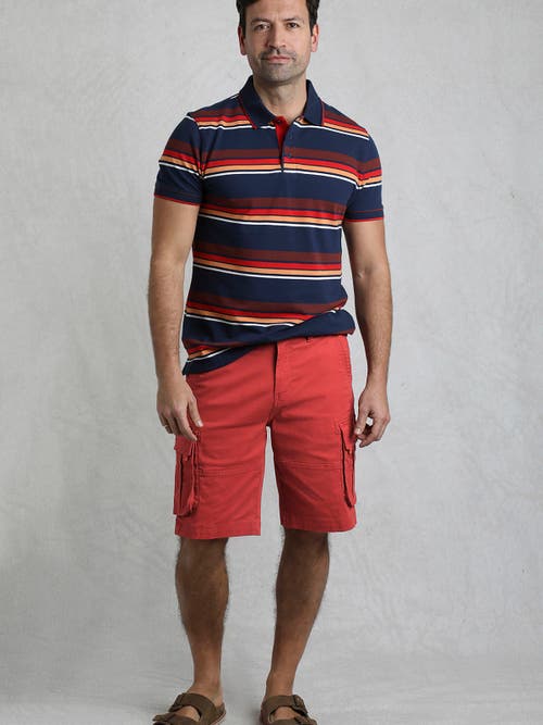Weird Fish Rigney Cargo Shorts In Red