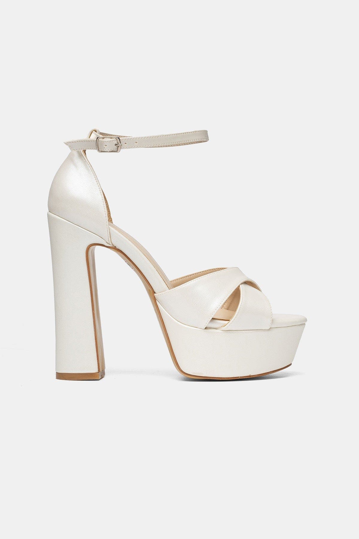 Donna Ankle Strap Bridal High Heels, Alternate, color, Ivory
