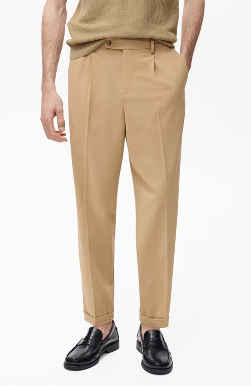 Mango Tailored Slim Fit Pants In Brown