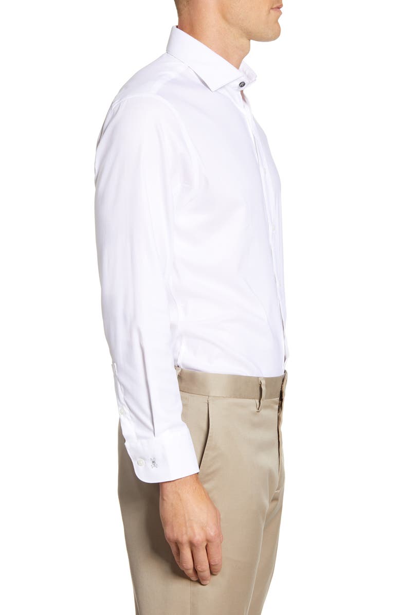 Psycho Bunny Modern Fit Solid Stretch Cotton Blend Dress Shirt, Alternate, color, 