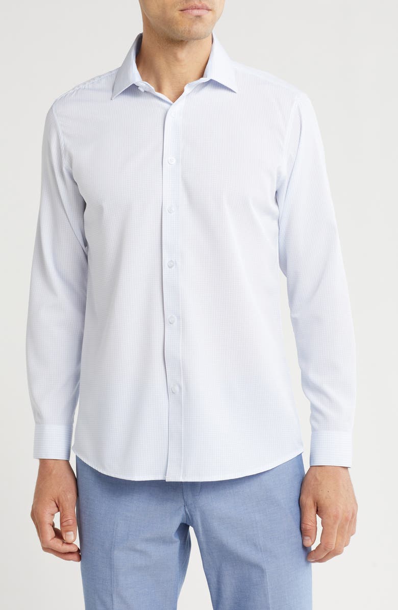 DYLAN PARK Slim Fit Performance Stretch Button-Down Shirt, Main, color, Blue