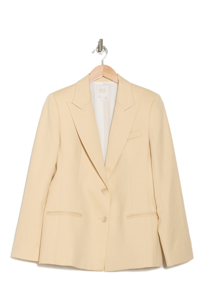 Husband Peak Lapel Blazer, Alternate, color, BUTTER
