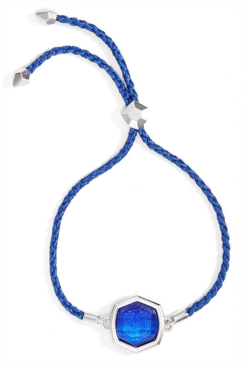 Davis Friendship Bracelet, Main, color, RHODIUM NAVY DUSTED GLASS