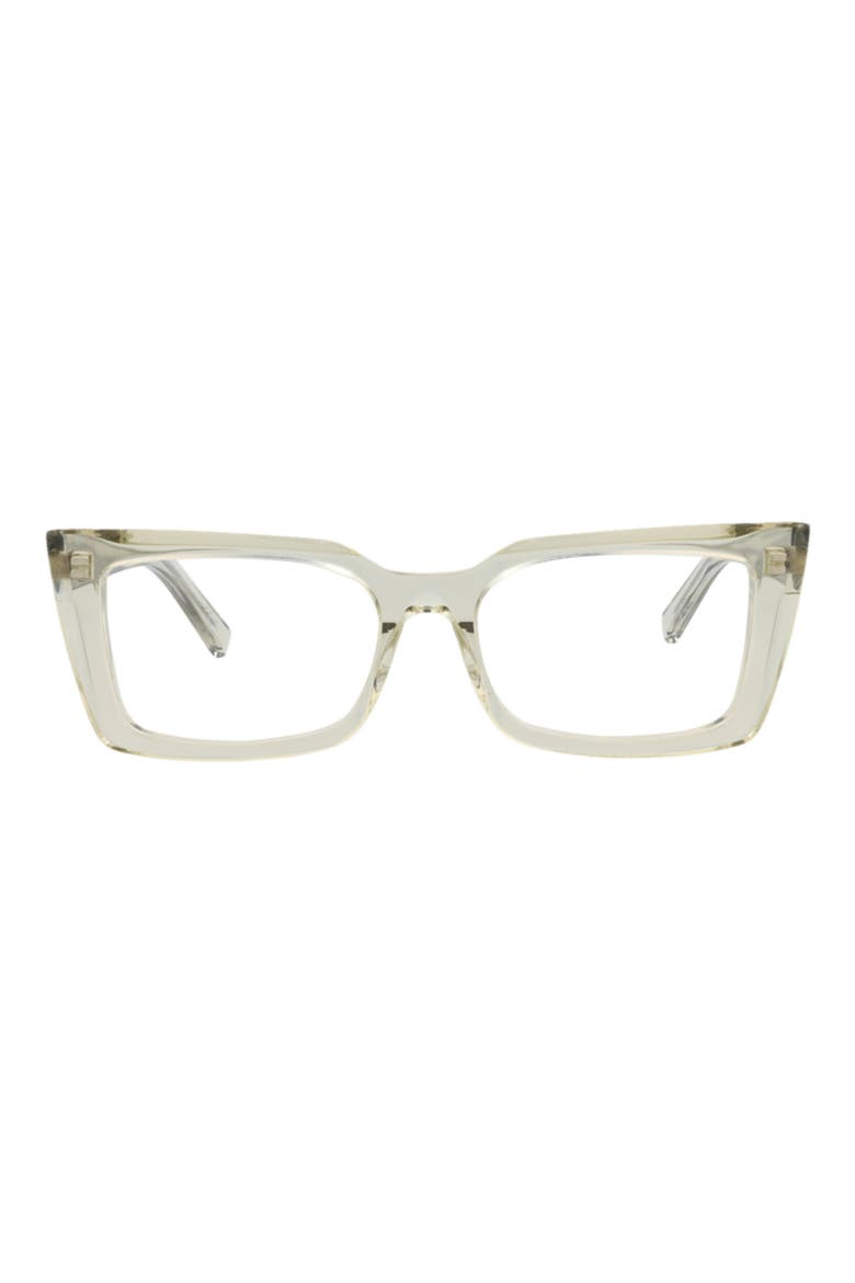54mm Photochromic Square Cat Eye Optical Glasses, Main, color, GREEN GREEN TRANSPARENT